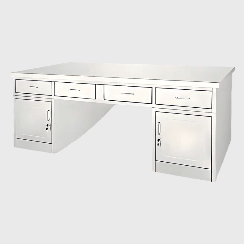 Nemocničný nerezový pracovný stôl so zásuvkami